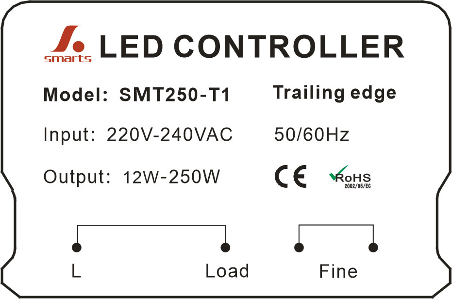 Variateur LED panneau lumineux 250w LED TRIAC variateur avec bord arrière