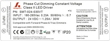 30w 24v dimmable led power supply 