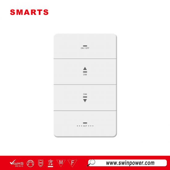 Interrupteur mural intelligent DMX à 4 boutons poussoirs 100-277 V CA pour éclairage LED - Swin Power