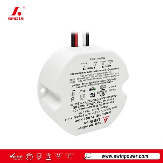 Alimentation LED à tension constante ronde 30W pour charges LED exigeantes