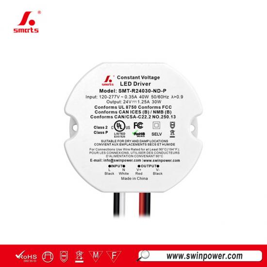 Alimentation LED à tension constante ronde 30W pour charges LED exigeantes