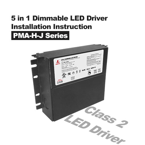 Instructions d'installation du pilote LED à intensité variable 5 en 1 et de la boîte de jonction de la série PMA-HJ