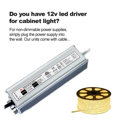 Avez-vous un pilote LED 12v pour l'éclairage de l'armoire ?
