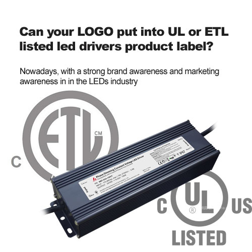votre logo peut-il mettre dans ul ou ETL Pilotes LED énumérées Produit Étiquette? 